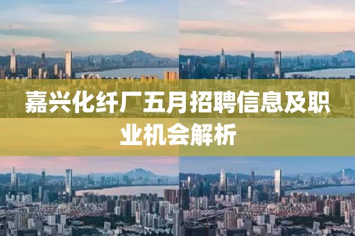 嘉兴化纤厂五月招聘信息及职业机会解析