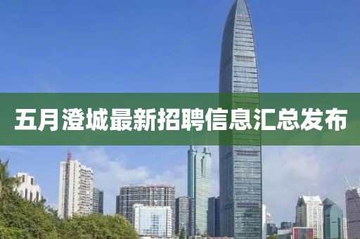 五月澄城最新招聘信息汇总发布