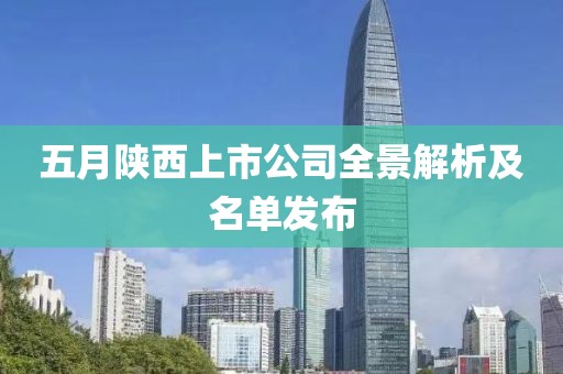 五月陕西上市公司全景解析及名单发布