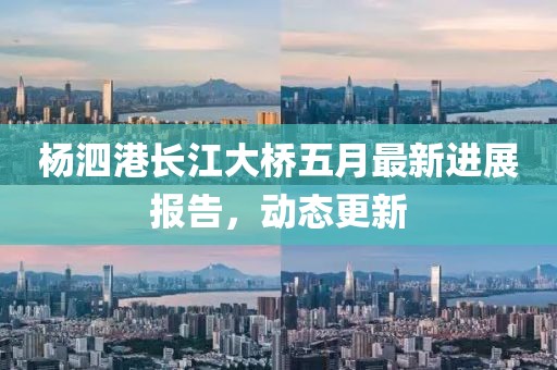 杨泗港长江大桥五月最新进展报告，动态更新