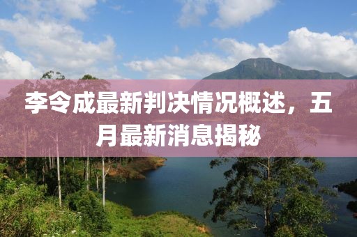 李令成最新判决情况概述，五月最新消息揭秘