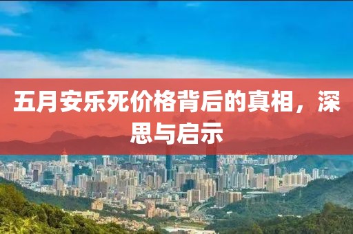 五月安乐死价格背后的真相，深思与启示