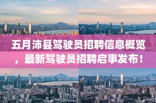 五月沛县驾驶员招聘信息概览，最新驾驶员招聘启事发布！