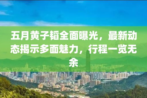 五月黄子韬全面曝光，最新动态揭示多面魅力，行程一览无余