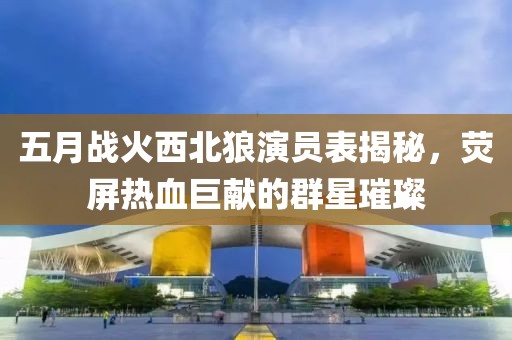 五月战火西北狼演员表揭秘，荧屏热血巨献的群星璀璨
