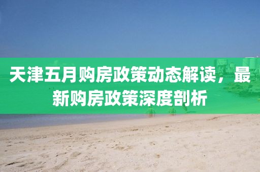 天津五月购房政策动态解读，最新购房政策深度剖析
