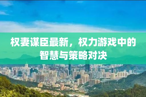 权妻谋臣最新，权力游戏中的智慧与策略对决