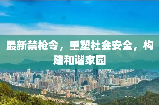 最新禁枪令，重塑社会安全，构建和谐家园