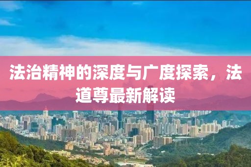 法治精神的深度与广度探索，法道尊最新解读