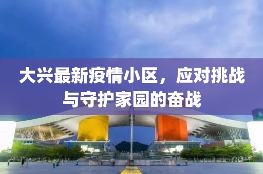 大兴最新疫情小区，应对挑战与守护家园的奋战