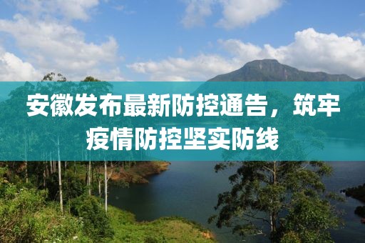 安徽发布最新防控通告，筑牢疫情防控坚实防线