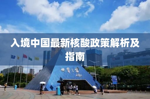 入境中国最新核酸政策解析及指南